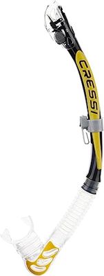 Cressi Epsilon SPE Alpha Ultra Dry Snorkel de silicone unissexo, amarelo/preto, tamanho único