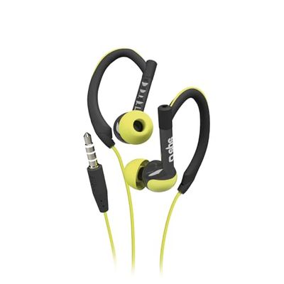 SBS Auricolare in-Ear con conettore Jack 3.5mm, Archetti per le Orecchie, Microfono e Tasto di Risposta, giallo e nero
