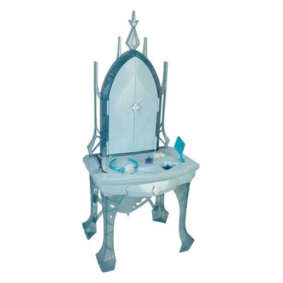 Disney Die Eiskönigin 2 - Jakks Die Eiskönigin 2 Elsa Schminktisch mit Spiegelfunktion, Licht, Musik und Zubehör Coiffeuse Garçon, Turquoise, 104 cm Höhe