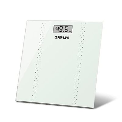 G3 Ferrari G30052 Pèse-personne numérique "Fisik", 100 g/150 kg, verre trempé, blanc