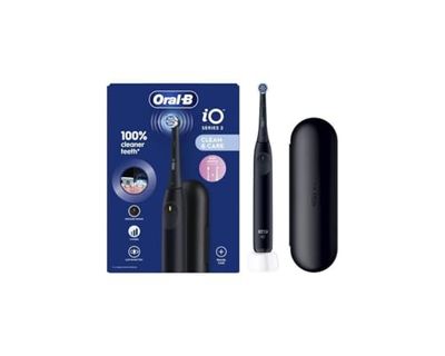 Oral-B IO - Cepillo de dientes eléctrico negro para adultos, 3 modos de limpieza, suave para encías, cepillo flexible, accesorios, cepillo oral B de repuesto, cargador de viaje