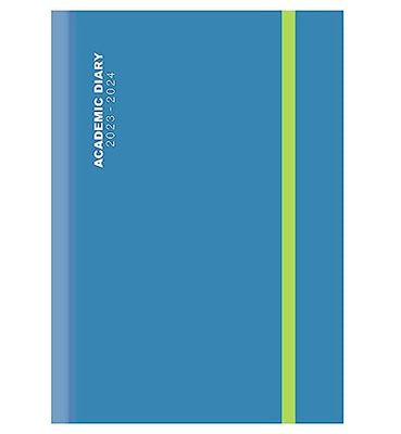 2023-2024 A4 Blue Day a Page Academic Student Diary With A4 Day To Page and a Beautiful Blue Case-binding