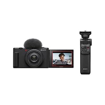 Sony vlogcamera ZV-1F | Digitale camera (kantelbaar scherm, 4K video, slow motion, vlogfuncties — Zwart & Sony GP-VPT2BT Bluetooth handgreep, zwart