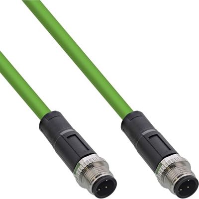 InLine Industrial 40310 - Cavo di rete M12 a 4 pin, con codifica D, Ethernet Cat. 5e M12, 4 poli, PUR, 10 m