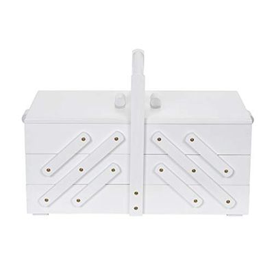 Prym 612581 - Scatola da cucito in legno L, colore: Bianco