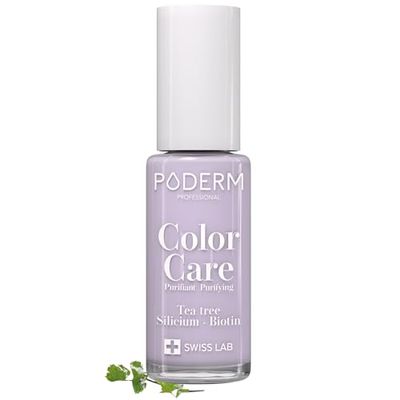PODERM Swiss-Made Antifungal Nail Polish – Lilac | Breathable Treatment with Tea Tree, Silicon & Biotin | Strengthens, Repairs & Conceals Yellow, Brittle & Damaged Nails | Podiatrist-Developed