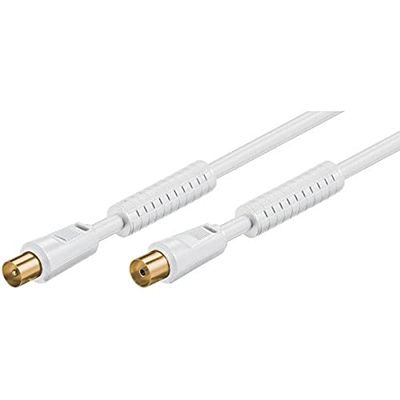 Goobay 67379 Cavetto antenna coax (80 dB) coassiale in ferrite schermatura doppia - contatti placcati in oro Spina coassiale > Presa coassiale (schermatura completa)