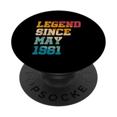 Leyenda desde mayo de 1961 Funny 64 Years Old Retro 64th Birthday PopSockets PopGrip Adhesivo