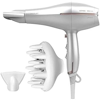 Cecotec sèche-cheveux ionique avec diffuseur Bamba IoniCare 5300 Maxi Aura avec 2200 W de puissance, moteur DC avec ion réel et grand débit d’air.