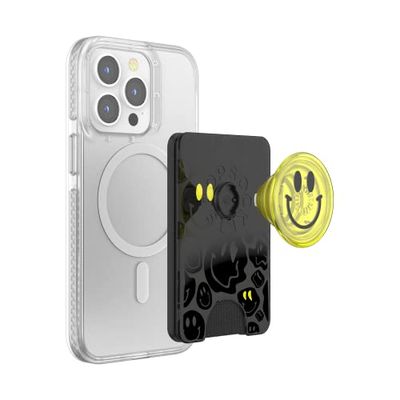 PopSockets: PopWallet + para MagSafe - Anillo Adaptador para MagSafe Incluido - Tarjetero con Top intercambiable integrado para Smartphones y Carcasas - All Smiles