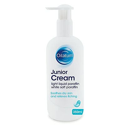 Oilatum Junior Eczema and Dry Skin Emollient Cream, Soothing and Hydrating Moisturizer for Sensitive, Itchy Skin, Dermatologist Recommended Relief, 1 x 350ml