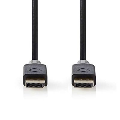 Câble Display Port - DisplayPort Mâle - DisplayPort Mâle - 4K@60Hz - Plaqué Or - 2.00 m - Rond - PVC - Anthracite/Gris - Boîte