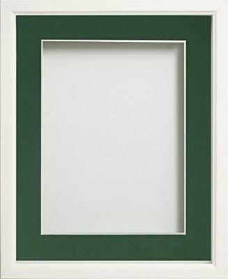 Frame Company Drayton Range White 8x6 inch Fotolijst met fles groene houder voor afbeelding 6x4 inch * Keuze van maten*