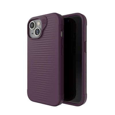 ZAGG Luxe Snap - Custodia protettiva per iPhone 15, protezione dalle cadute (3 m), materiale in grafene resistente, sottile e leggera, custodia MagSafe per iPhone 15, colore: prugna