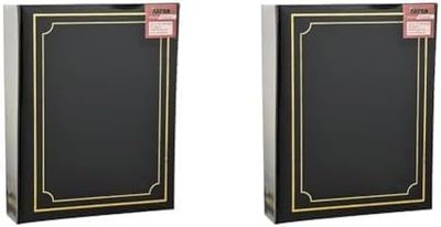 Arpan 6x4 Plain Photo Album with 200 Pockets (Black) (Pack of 2)