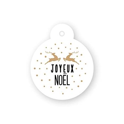 Lot de 24 cartes en forme de boule de Noël Renos Joyeux Nöel Ø4 cm