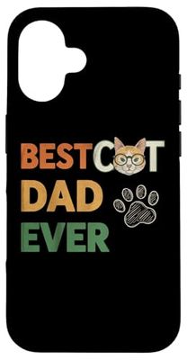 Best Cat Dad Ever: Retro Cool Cat Graphic Custodia per iPhone 16