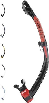 Cressi Ithaca Ultra Snorkel, torr luftare för dykning och snorkling Unisex vuxen, svart/röd, unik