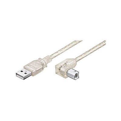Wentronic Câble USB 3.0 Fiche A / Fiche B coudée 0,5m Transparent (Import Allemagne)