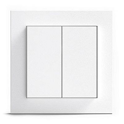 GIRA + Senic Interruptor Inteligente Friends of Hue | Interruptor Inalámbrico Homekit con Regulador de Luz para Bombillas Inteligentes Philips Hue | Sin Batería y Sin Carga | Blanco