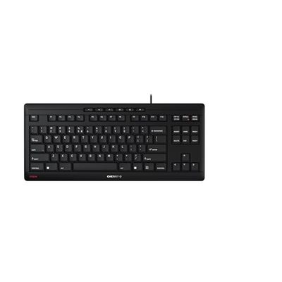 CHERRY STREAM KEYBOARD TKL, clavier mécanique filaire sans pavé numérique, Disposition EU (QWERTY), Frappe silencieuse, Sensation de frappe unique, Noir