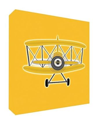 Feel Good Art Canvas op frame Art Muurtattoo, moderne stijl/illustratief vliegtuig, sporttijd geel 78 x 78 x 4 cm zeer Grand