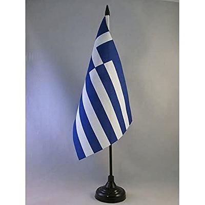 AZ FLAG Bandiera da Tavolo Grecia 22x15cm - BANDIERINA Greca 15 x 22 cm