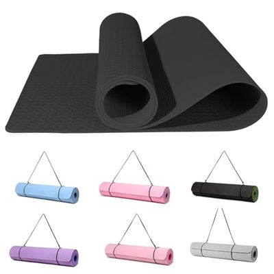 Good Nite Yogamat, oefenmat, fitnessmat, extra dikke antislip trainingsmatten voor sport, pilates, gymnastiekmatten, vloer/fitness-weerstandsmat met draagriem