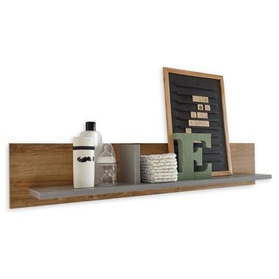 LARISSA Mueble de pared para habitación de bebé en aspecto de roble Bolton, color gris ártico, versátil estantería de pared para habitación de bebé, 100 x 20 x 18 cm (ancho x alto x profundidad)