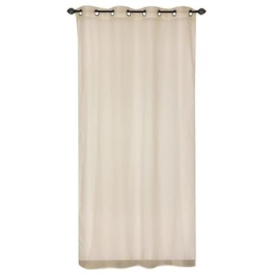 Atout Ciel - Cortina de Organza Lisa, con Ojales, 140 x 240 cm, Lista para Colocar, Guijarro