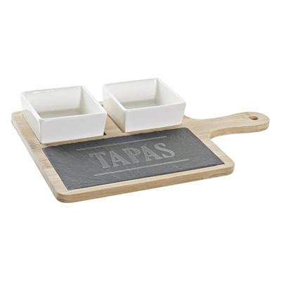 TABLA APERITIVO SET 3 PIZARRA BAMBU 31X20X5 NEGRO