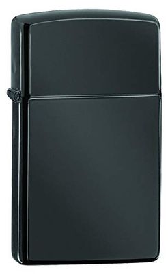 Zippo Windproof Lighter - Classic High Polish Black - Slim Case - Refillable, Lifetime Use - Adjustable Flame - Gift Box - Metal Construction - Made in USA