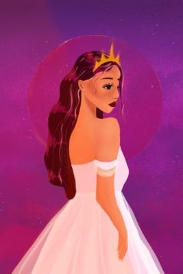 Sun Goddess Princess Journal Notebook for Girls, Plain Lined Notebook 72 Pages 6x9 For School, Notes, Journaling