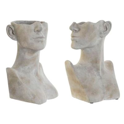 Home ESPRIT Plantenbak cementgrijs gebruikt 23x20x33 cm (2 stuks)