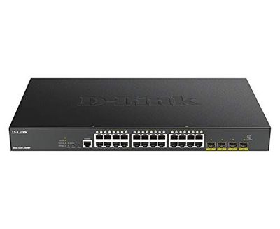 D-Link DGS-1250-28XMP Switch Smart+ 24-Port Gigabit PoE + 4x 10G SFP+, Budget PoE 370W - Idéal pour Entreprise Administration et Réseaux Gérés