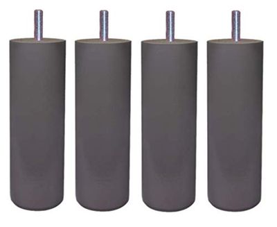 Margot Conjunto de 4 pernas para sommier de madeira, 7 x 7 x 23 cm, madeira, cinzento-castanho, 7 x 7 x 23 cm