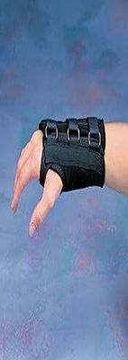 Rolyan D-Ring handledsstöd, normal längd, X-Small, vänster, beige, handledsskena för stabilisering och stöd, karpaltunnelhandstöd, tumstödsstöd med tre krok- och ögleremmar
