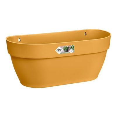 Elho Vibia Campana Mural 35 - Planter för balkong och utomhus - Ø 35,0 x H 14,8 cm - gul/honungsgul