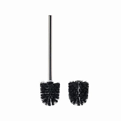 BÜMAG Inodoro de cepillos, Acero Inoxidable, Cromo/Negro, 7.5 x 7.5 x 35,5 cm, 2 Unidades