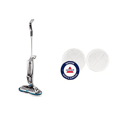 Bissell 2240N SpinWave Cordless, mopa eléctrica para Suelos Duros, 18V, 2131 Almohadillas rugosas para Spiwave, 50 W, Other, Blanco