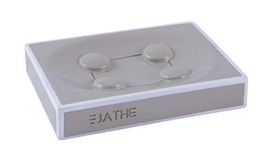 AWD Interior Soap Dish, Polyresin, Beige and White, 11,5 x 9 x 2 cm