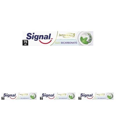 Signal Integral 8 Dentifrice Nature Elements Bicarbonate 75ml (Lot de 4)