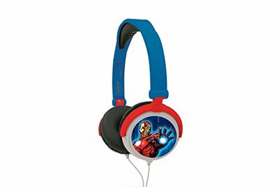 Lexibook - Marvel Avengers - Stereoheadset, begränsad ljudeffekt, vikbart och justerbart, blått, HP010AV