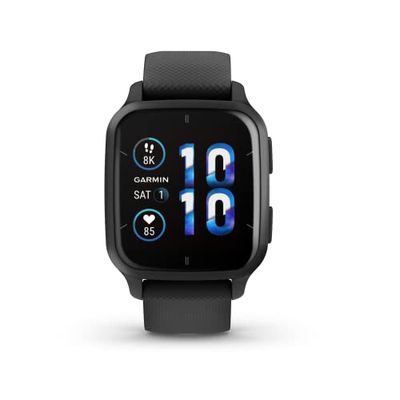 Garmin Venu Sq 2, Music, Black/Slate, WW, Grijs, Eén maat (Gereviseerd)