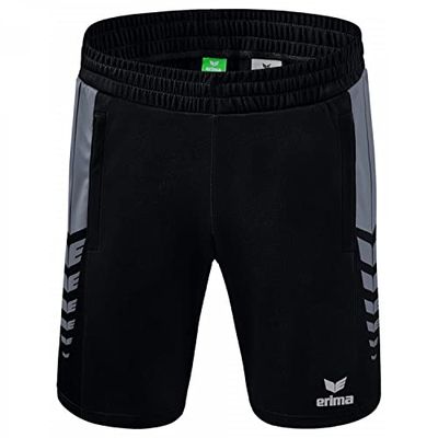 Erima Uomo Pantaloncini Worker Six Wings, Nero/Slate Grey, XXXL