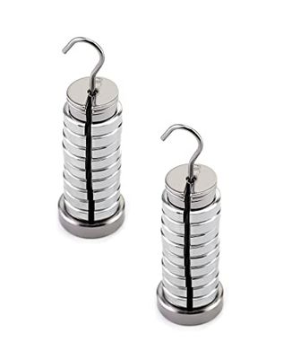 QWORK Set di pesi scanalati, 2 set di 13 pesi con gancio e custodia, 250 g per set