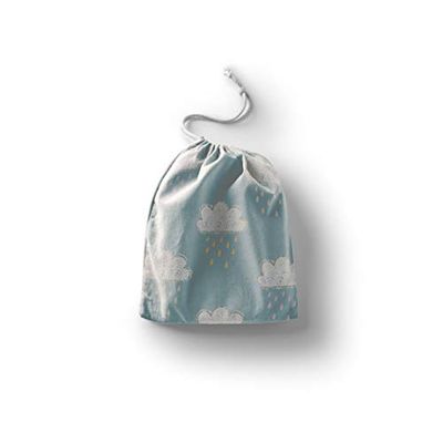 Bonamaison Impreso Algodón Bolsas con Cordón, Bolsa con Cordel para el Hogar y el Almacenamiento de Verduras, Bolso de Compras, Plegable, Ecologica, Reutilizables, Tamaño: 40x50 Cm