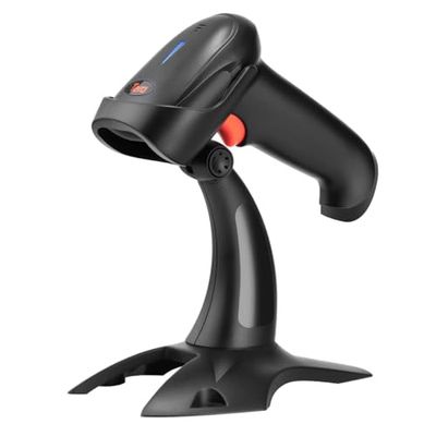 Tera Scanner de Codes-Barres sans Fil Bluetooth : 2D 1D 3 en 1 Scanner de Codes-Barres sans Fil 2,4 GHz USB Filaire avec Batterie 2000 mAh câble 2 m Support Super Stable HW0002