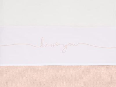 Laken wieg 75x100cm Love you pale pink