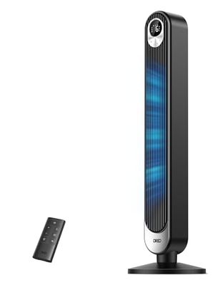Dreo Cruiser Pro T1 stille torenventilator, 106 cm hoog, 6 snelheden, 4 modi, 12-uurs timer, 90 graden oscillerende ventilator, staande ventilator met afstandsbediening, koeling voor slaapkamer, zwart